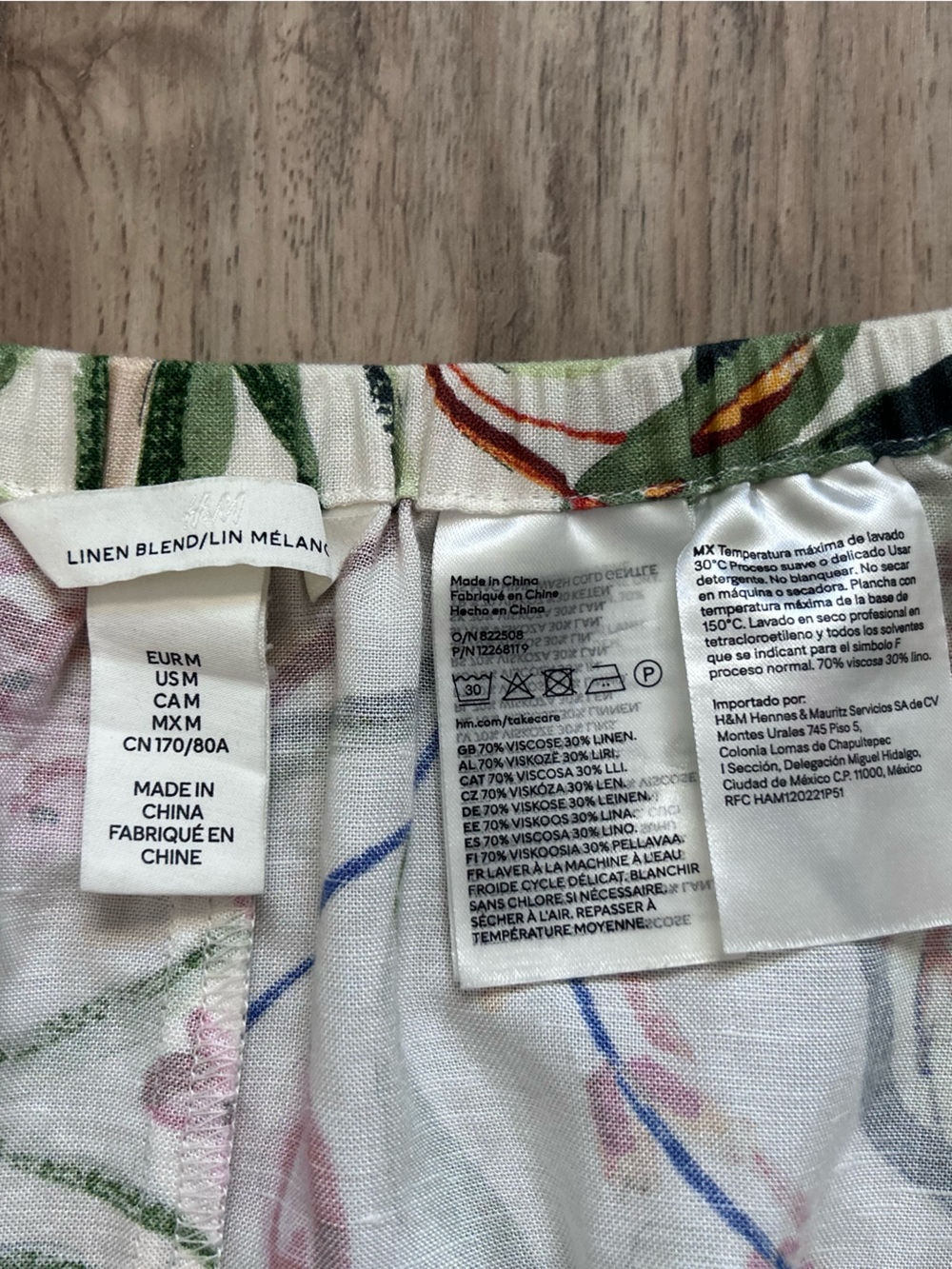 Linen blend Floral A-Line Midi Skirt in Cream with Green & Pink Floral Print - Picture 2 of 7